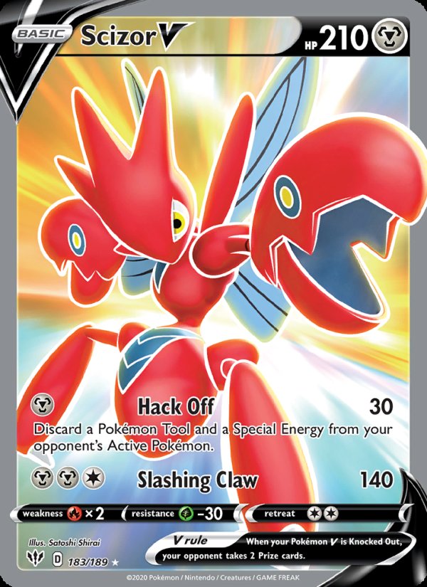 Scizor V 183/189 - Darkness Ablaze Pokemon card