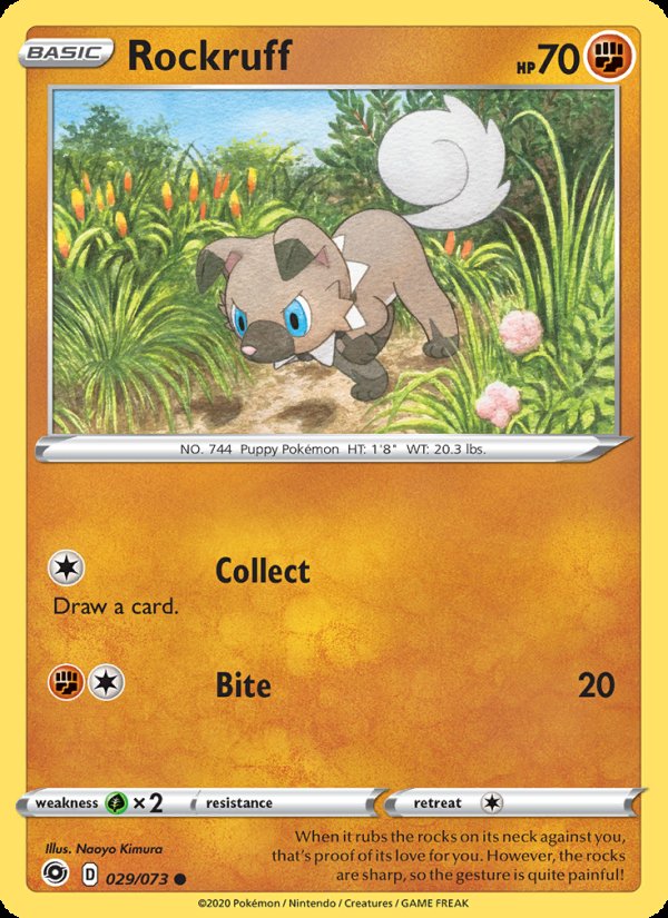 Rockruff 29/73 - Champion's Path Pokemon card