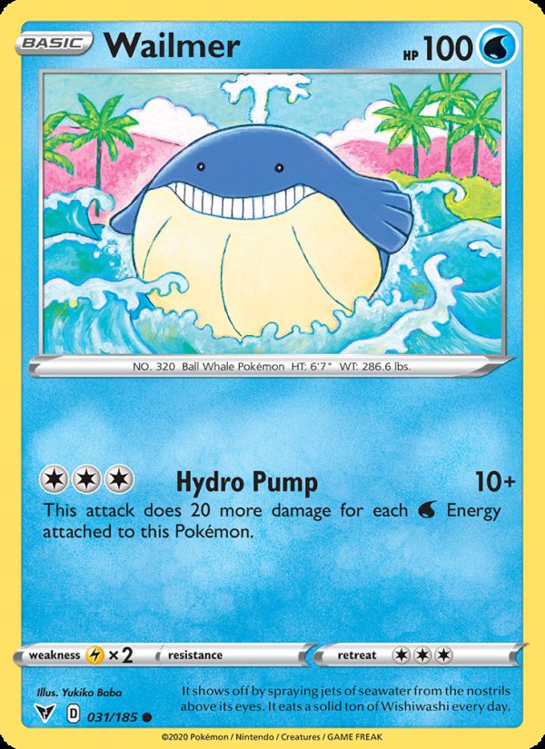 Wailmer 31/185 - Vivid Voltage Pokemon card