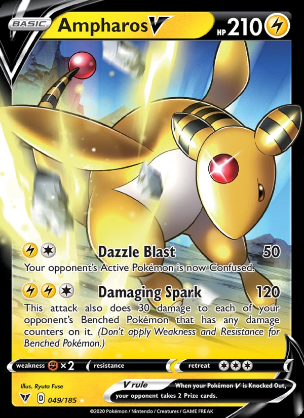 Ampharos V 49/185 - Vivid Voltage Pokemon card