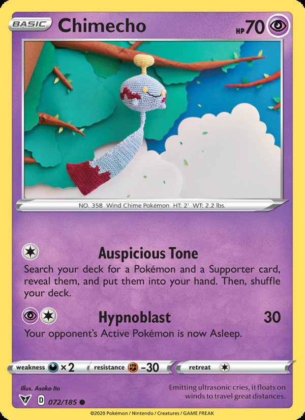 Chimecho 72/185 - Vivid Voltage Pokemon card