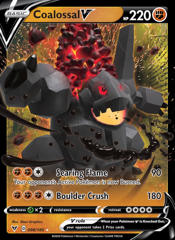 Coalossal V 98/185 - Vivid Voltage Pokemon card