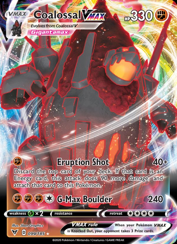 Coalossal VMAX 99/185 - Vivid Voltage Pokemon card