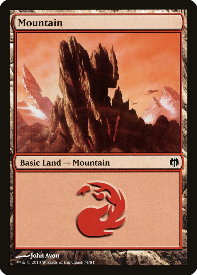 Mountain 74 - Duel Decks: Heroes vs. Monsters MTG card