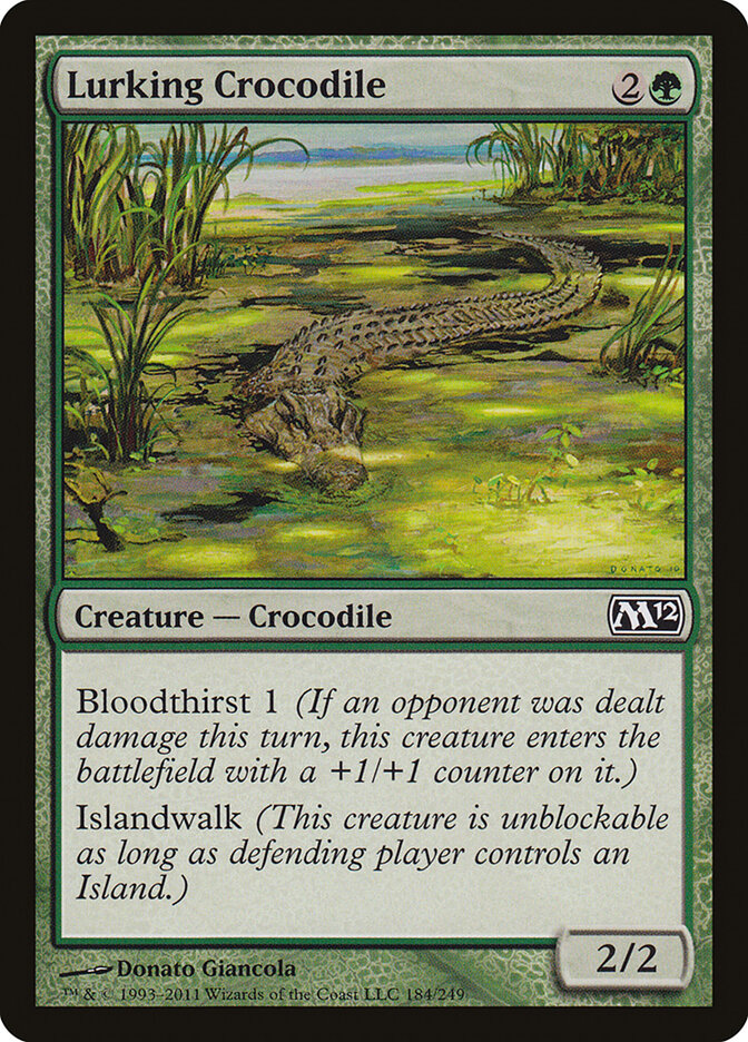 Lurking Crocodile 184 - Magic 2012 MTG card
