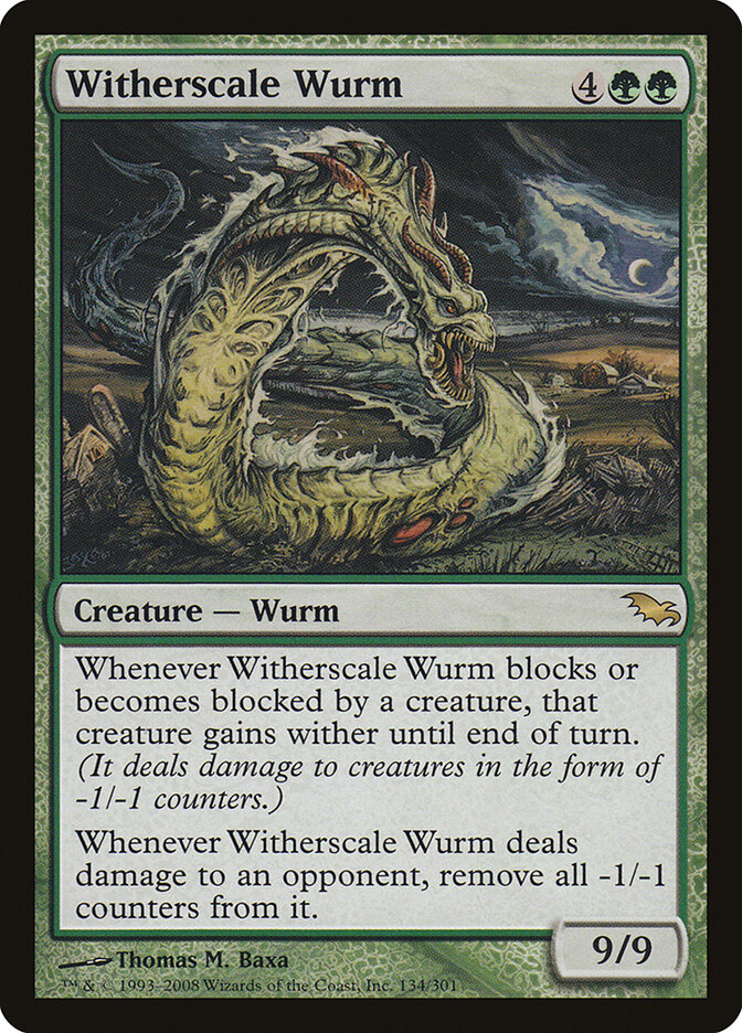 Witherscale Wurm 134 - Shadowmoor MTG card