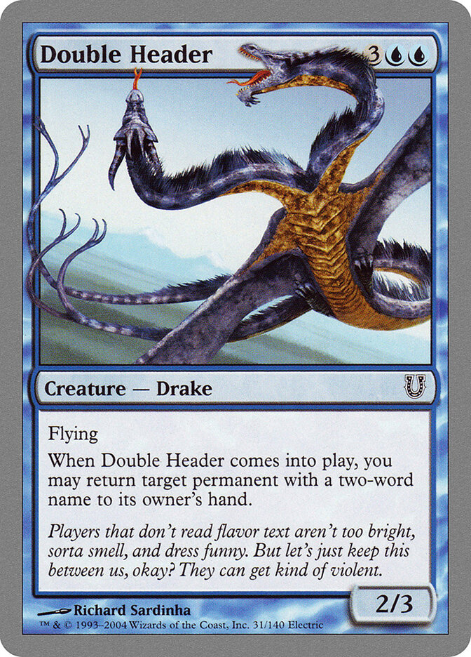 Double Header 31 - Unhinged MTG card