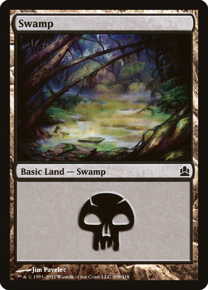 Swamp 309 - Commander 2011 MTG card