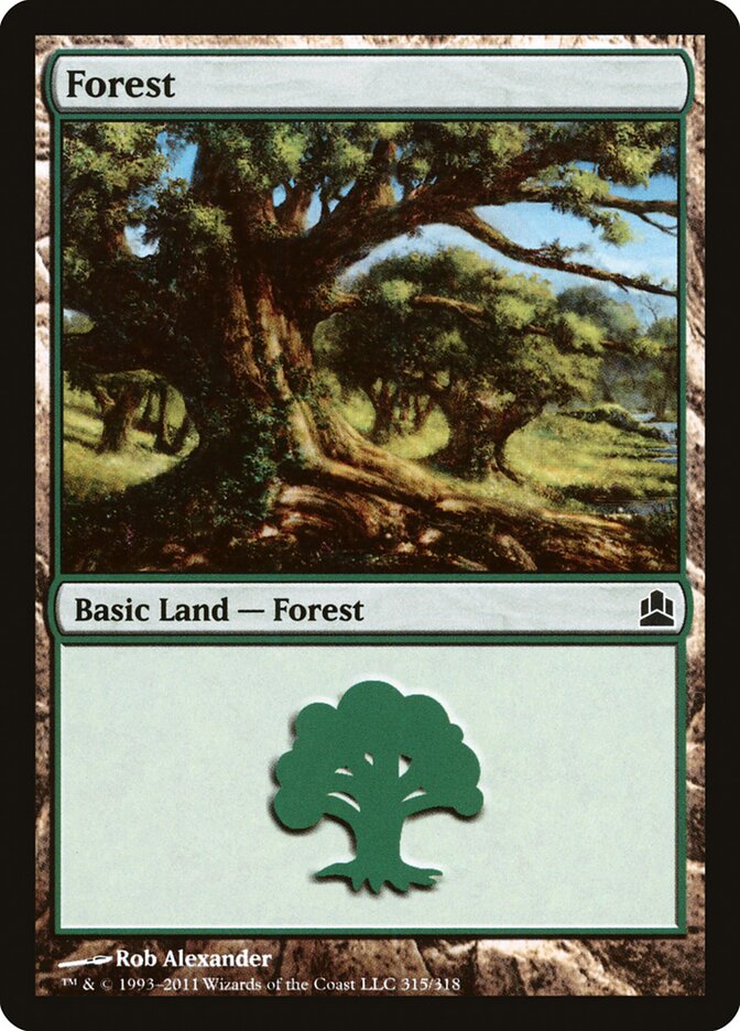 Forest 315 - Commander 2011 MTG card