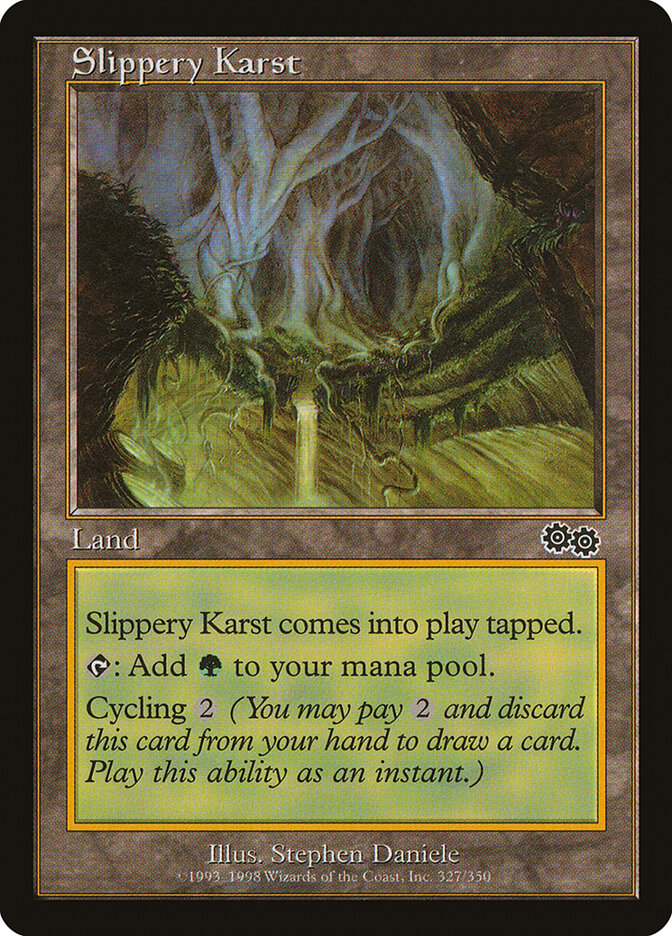 Slippery Karst 327 - Urza's Saga MTG card