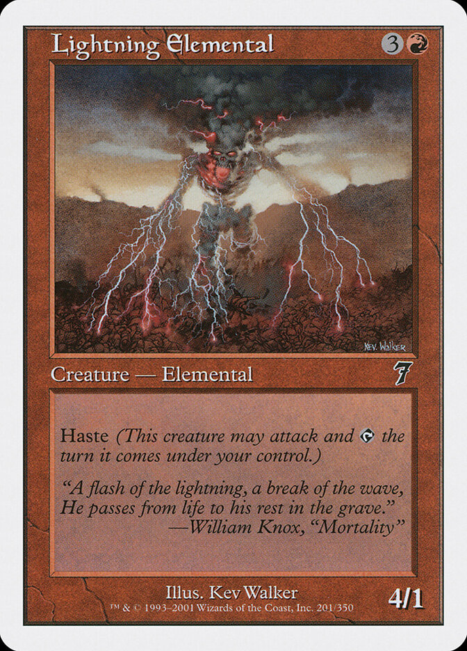 Lightning Elemental 201 - Seventh Edition MTG card