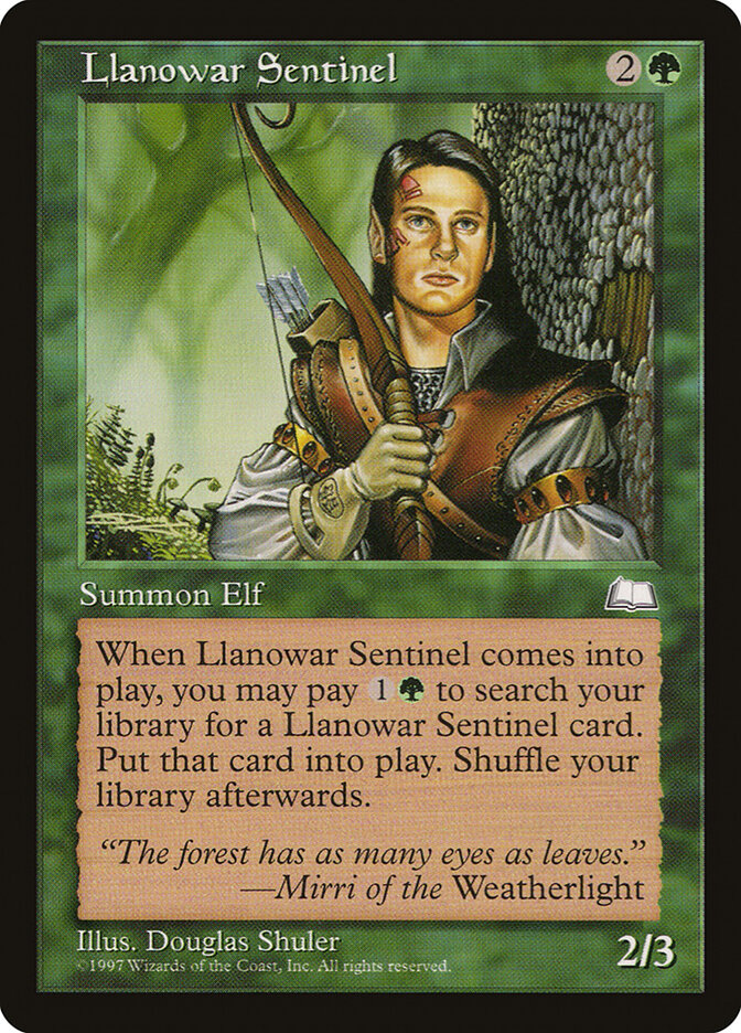 Llanowar Sentinel 134 - Weatherlight MTG card