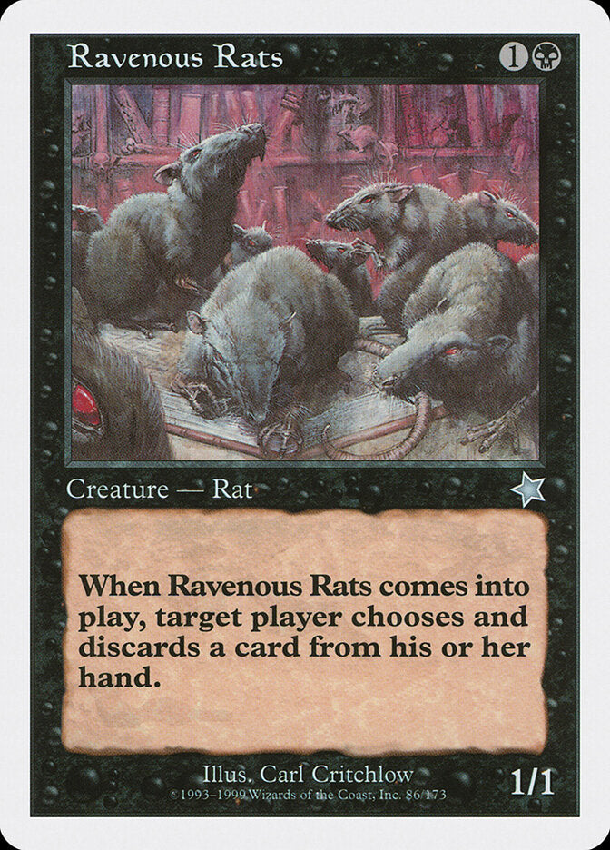 Ravenous Rats 86 - Starter 1999 MTG card