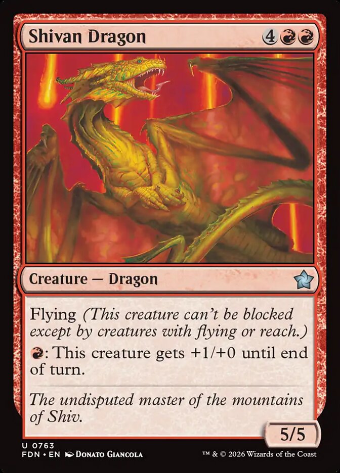 Shivan Dragon 763 - Foundations MTG card