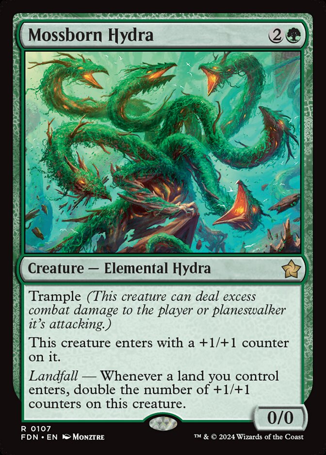 Mossborn Hydra 107 - Foundations MTG card