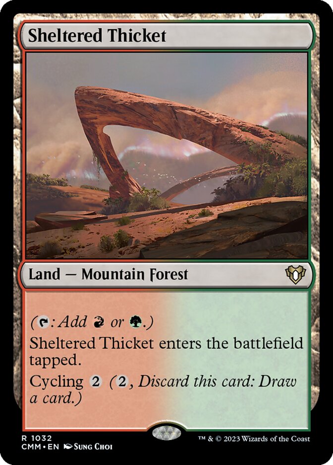 Sheltered Thicket 1032 - Commander Masters MTG card