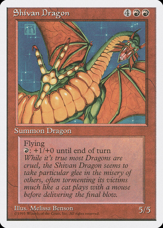 Shivan Dragon 220 - Fourth Edition MTG card