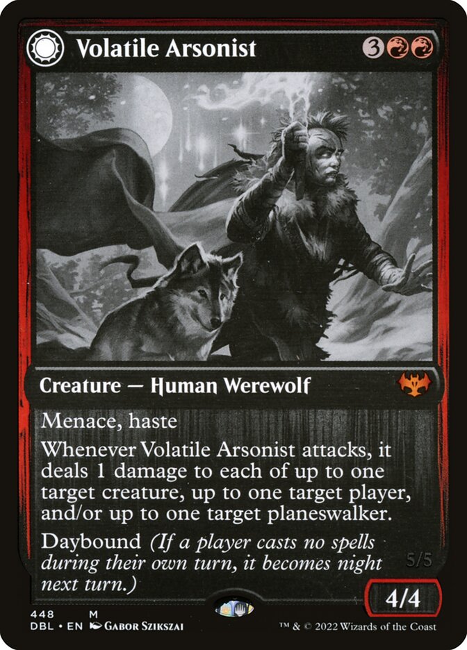 Volatile Arsonist // Dire-Strain Anarchist 448 - Innistrad: Double Feature MTG card