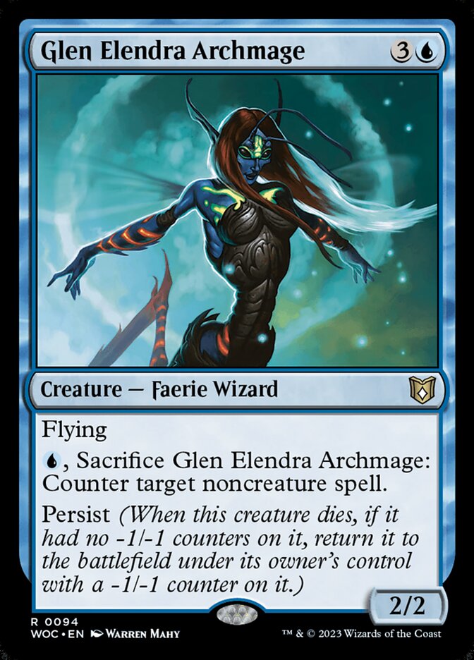Glen Elendra Archmage 94 - Wilds of Eldraine Commander MTG card