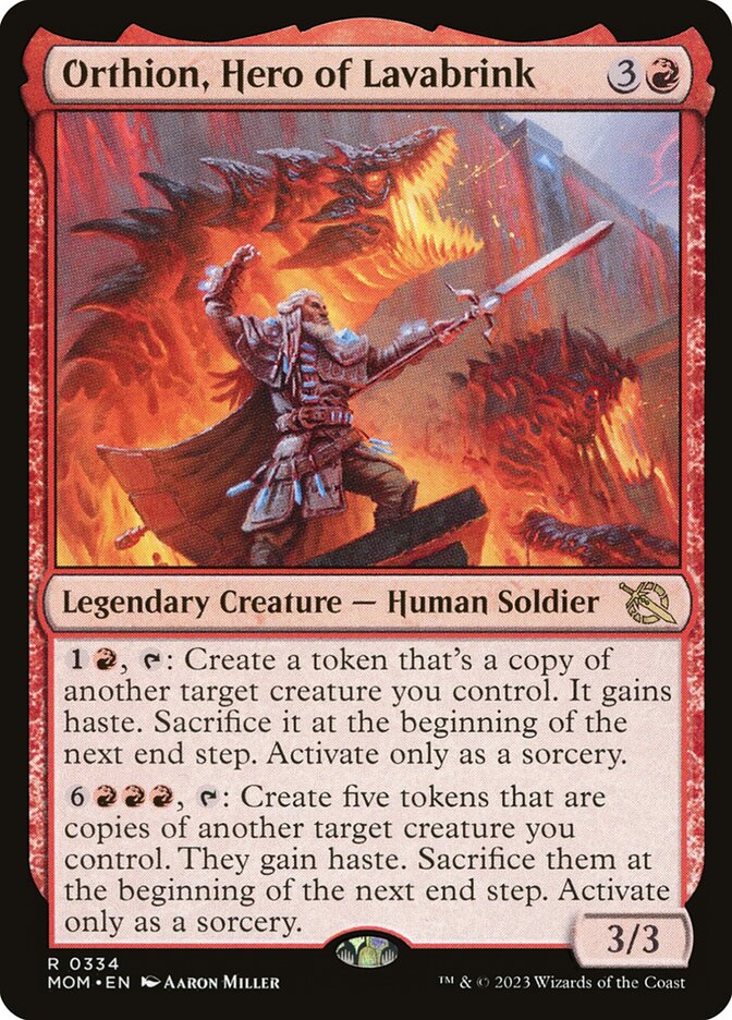 Orthion, Hero of Lavabrink 334 - March of the Machine MTG card