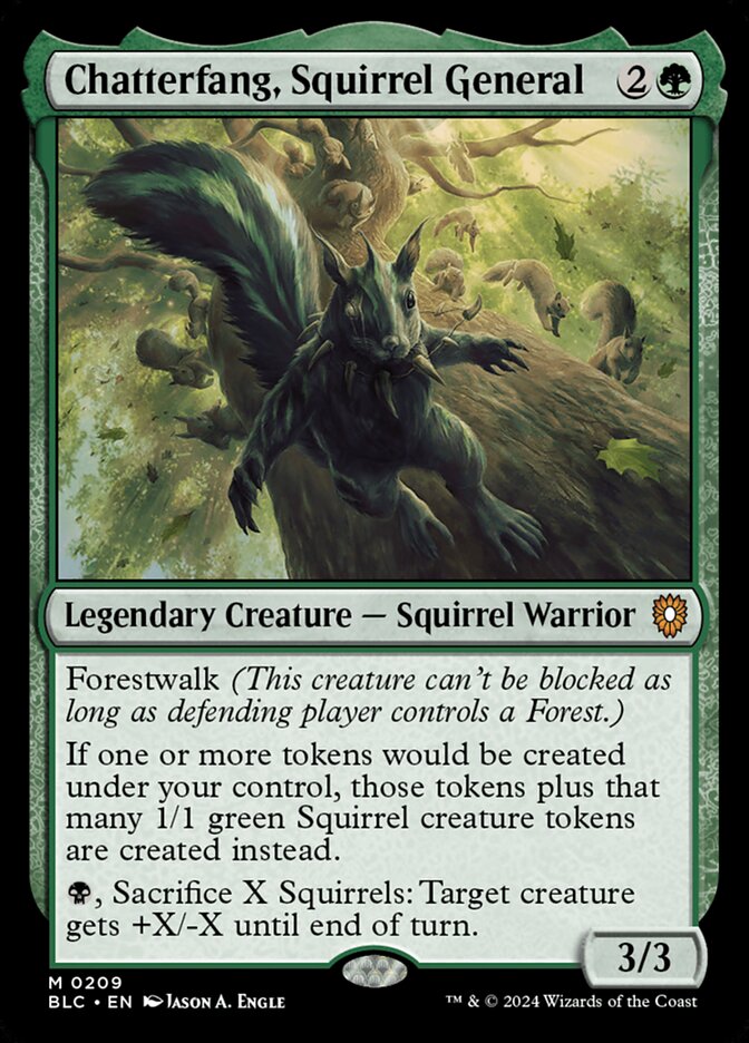 Chatterfang, Squirrel General 209 - Bloomburrow Commander MTG card