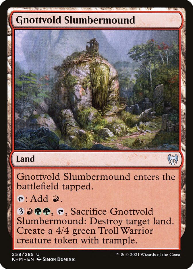 Gnottvold Slumbermound 258 - Kaldheim MTG card