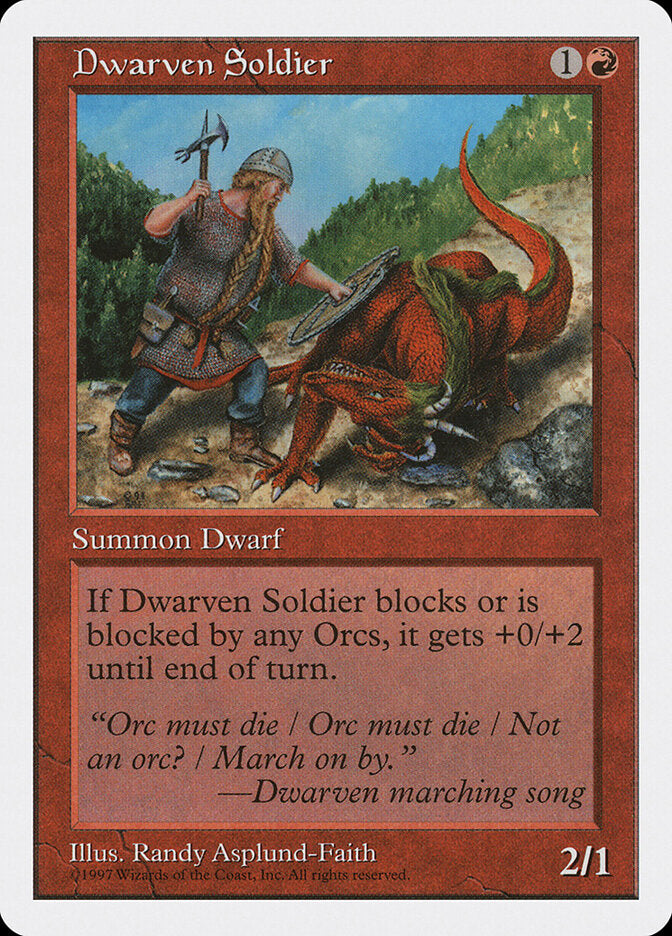 Dwarven Soldier 221 - Fifth Edition MTG card