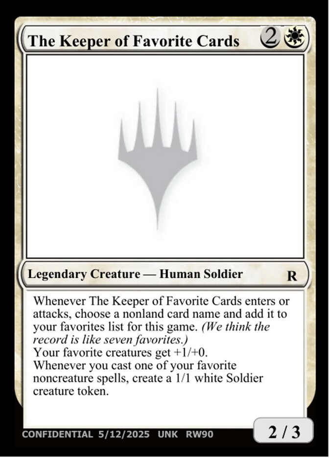 The Keeper of Favorite Cards RW90c - Unknown Event MTG card