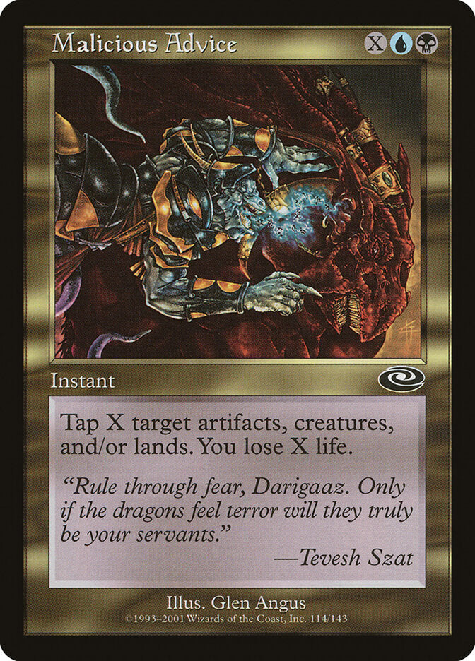 Malicious Advice 114 - Planeshift MTG card