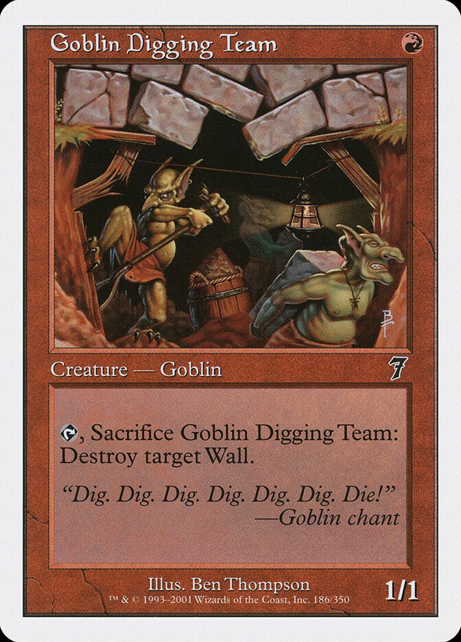 Goblin Digging Team 186 - Seventh Edition MTG card