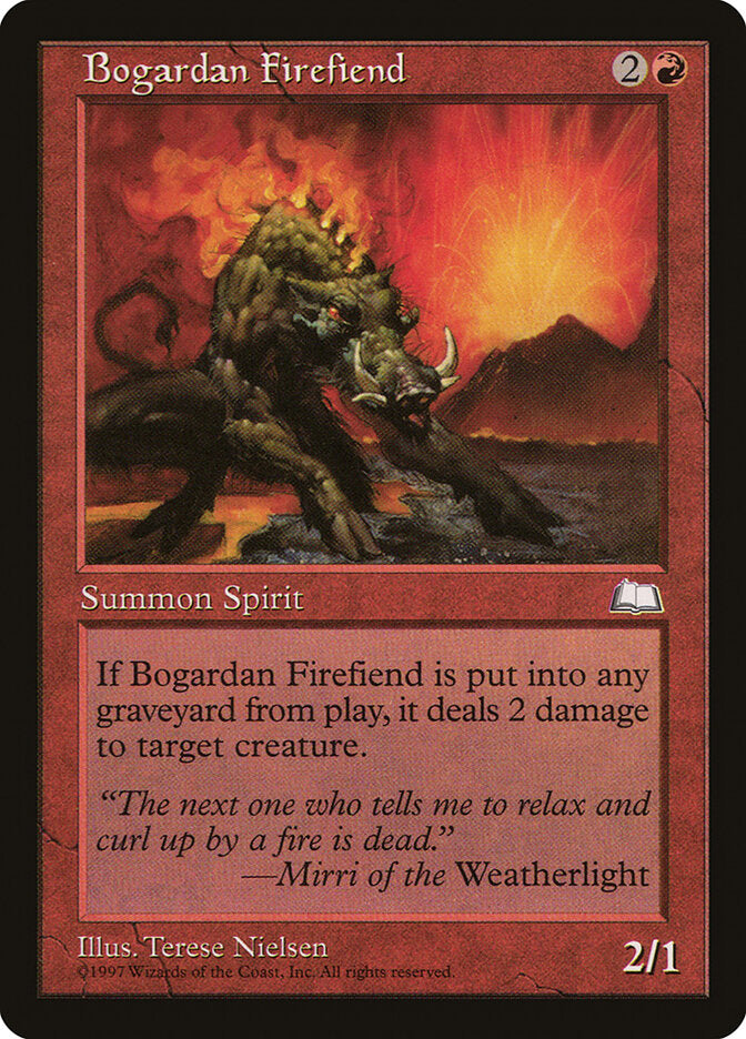 Bogardan Firefiend 91 - Weatherlight MTG card