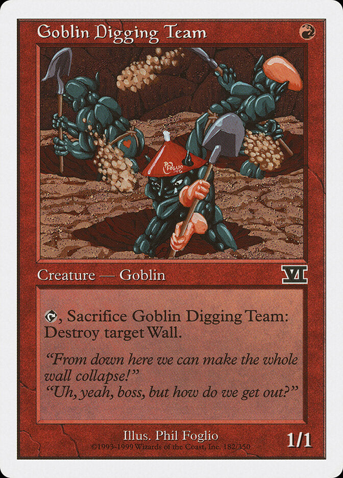 Goblin Digging Team 182 - Classic Sixth Edition MTG card