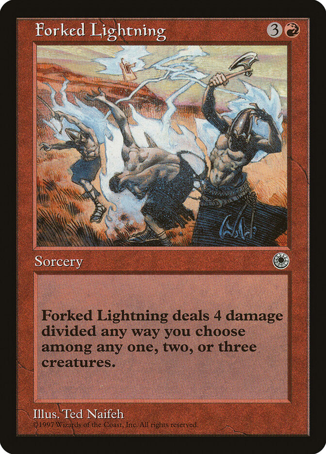 Forked Lightning 130 - Portal MTG card