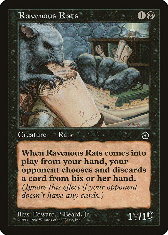 Ravenous Rats 87 - Portal Second Age MTG card