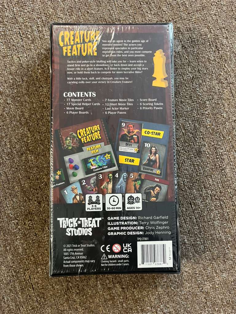 Creature Feature – A Game of Monsters & Movie Mayhem - Board Game