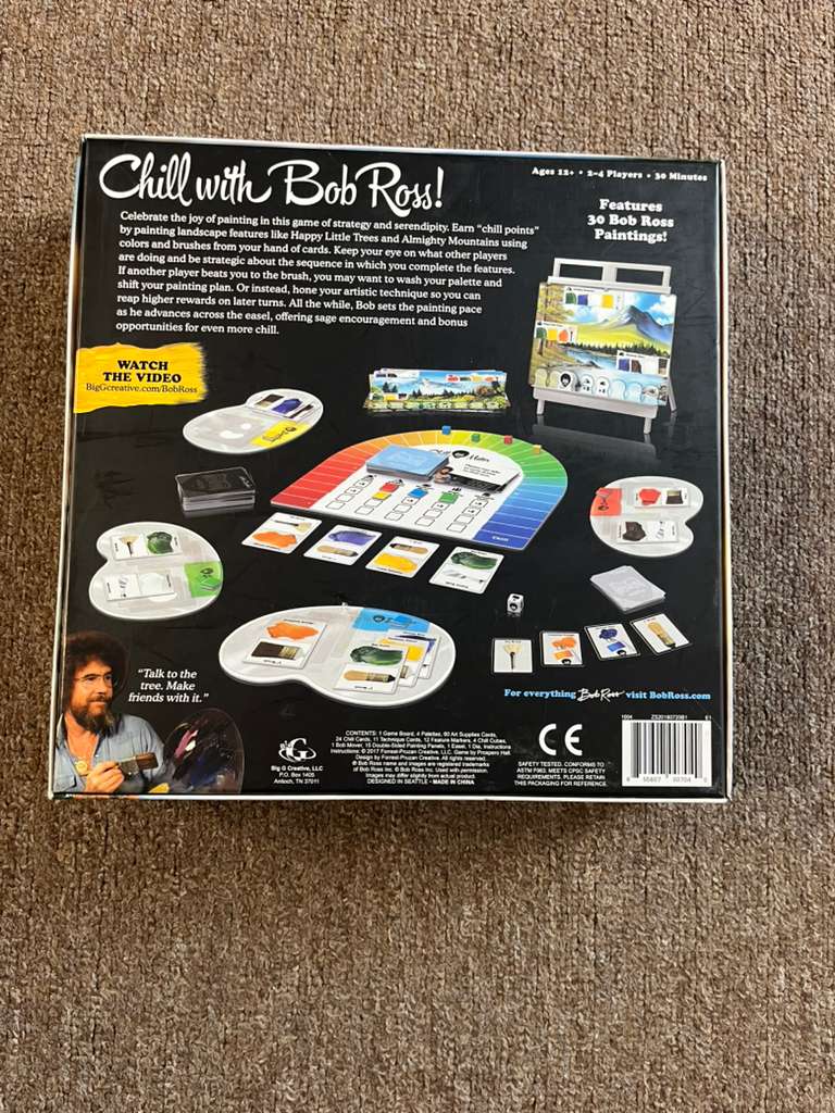 Bob Ross: The Art of Chill Game – A Happy Little Board Game - Board Game