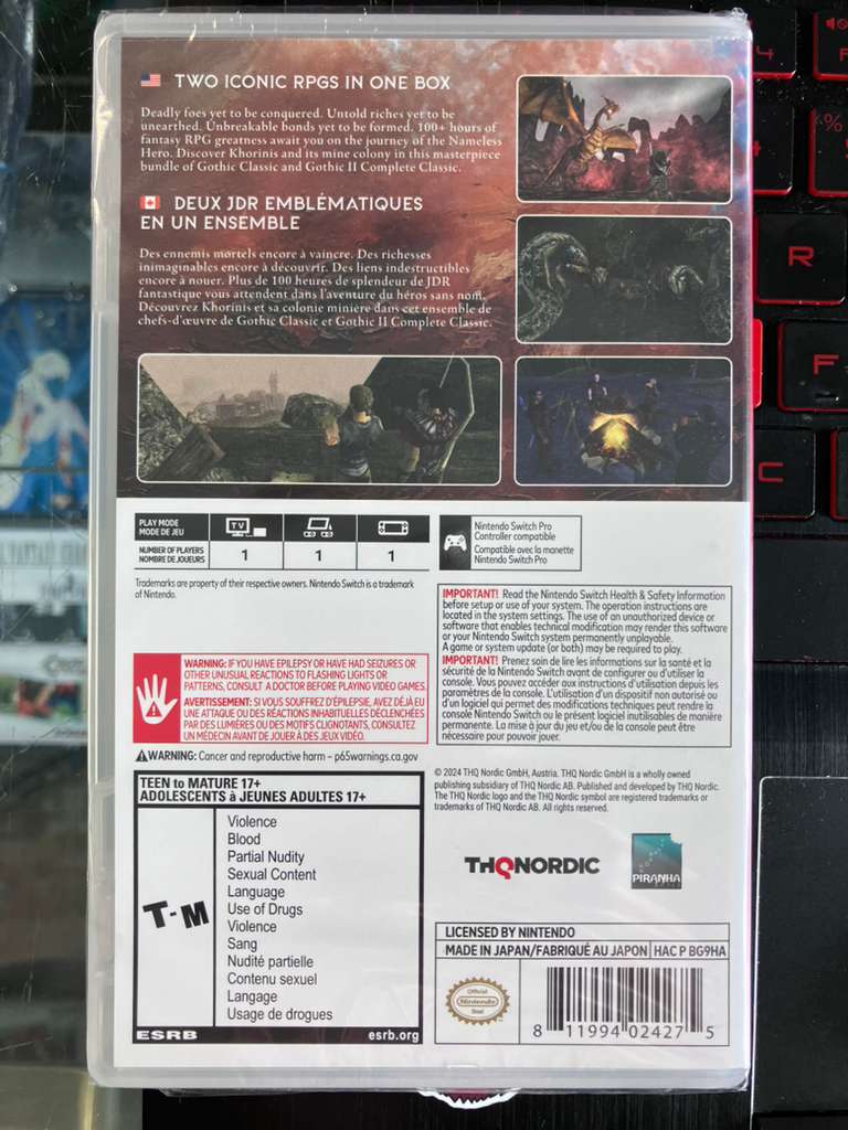 Gothic Classic Khorinis Saga - Nintendo Switch New Sealed