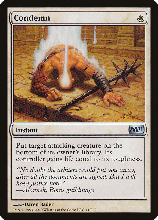 Condemn 11 - Magic 2011 MTG card