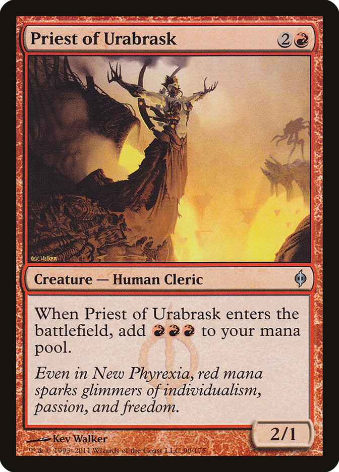 Priest of Urabrask 90 - New Phyrexia MTG card