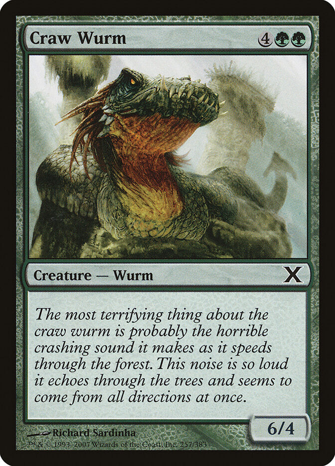 Craw Wurm 257 - Tenth Edition MTG card