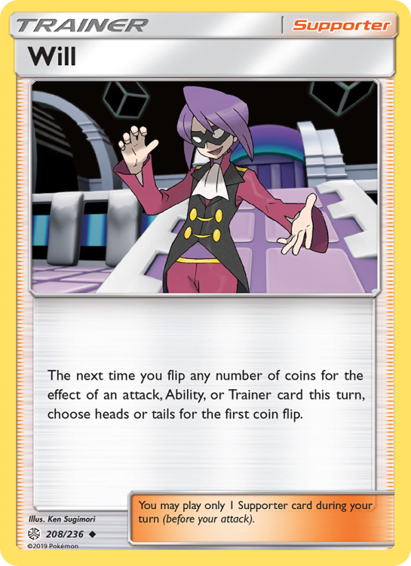 Will 208/236 - Cosmic Eclipse Pokemon card