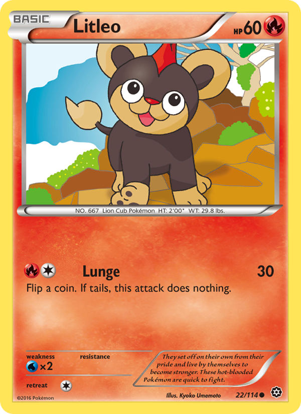 Litleo 22/114 - Steam Siege Pokemon card