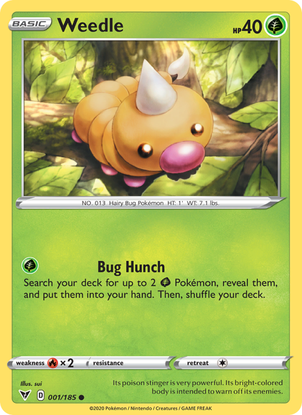 Weedle 1/185 - Vivid Voltage Pokemon card