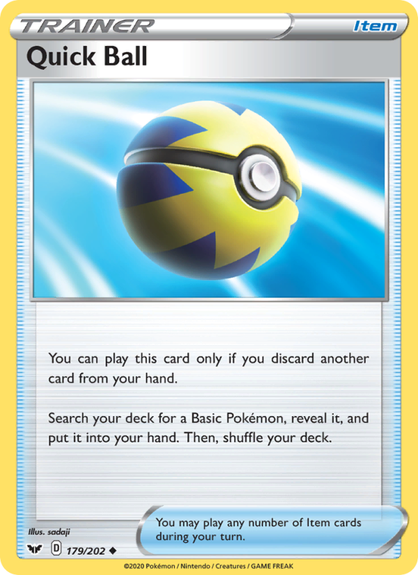 Quick Ball 179/202 - Sword & Shield Pokemon card