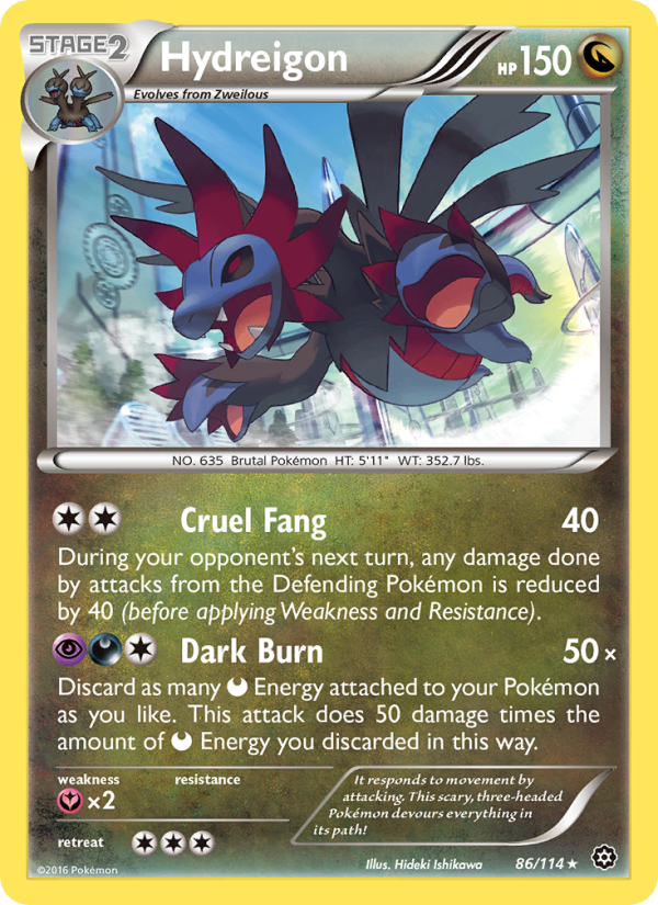 Hydreigon 86/114 - Steam Siege Pokemon card